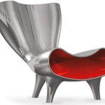Marc Newson Orgone chair: continuing the language, mixing Planar Forms with the Organelle surfacing method